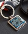 Unique keychain with circuit board piece Supply