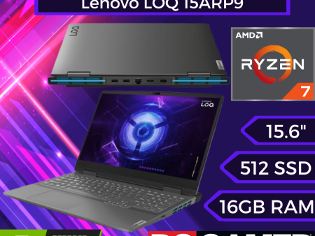 Lenovo LOQ 15ARP9 AMD Ryzen™ 7 7435HS 16GB NVIDIA® RTX 4060 8GB 512GB SSD 15.6 FHD 144Hz LUNA GREY Backlit Keyboard NUEVO Online now