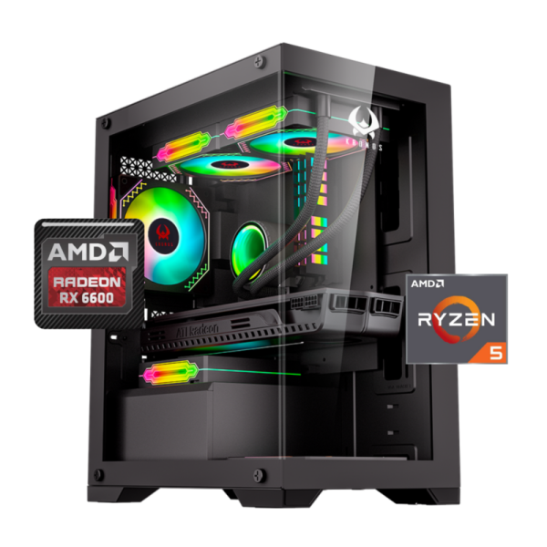 PC Gamer Warrior 5: Ryzen 5 5500, SSD M.2 de 1TB, RAM 16GB, RX 6600 Fashion