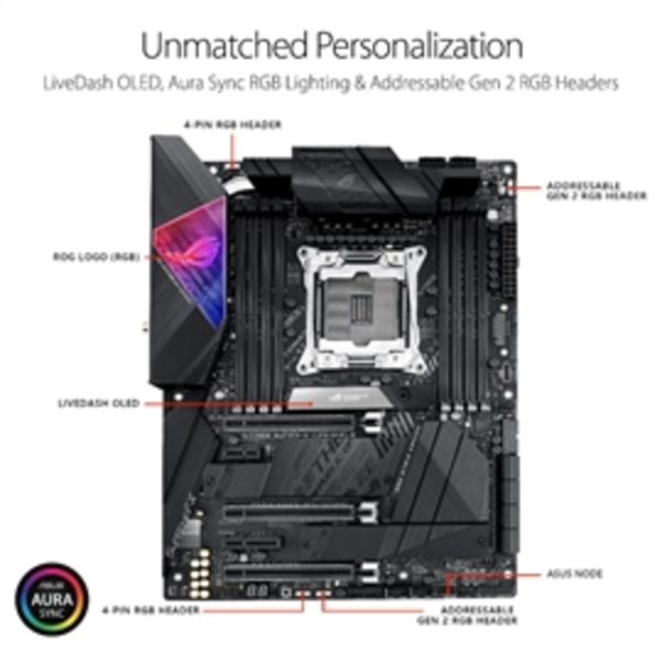 ASUS Motherboard ROG Strix X299-E Gaming II LGA2066 Core X-Series X299 256GB DDR4 Windows10 ATX Retail Supply