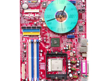 Wall Clock made of red computer motherboard Cheap