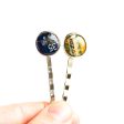 Hair pin, 2 pcs, 12 mm, silver toned, resin Cheap