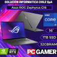 Asus ROG Zephyrus G16 Pantalla 16  2.5K (240Hz) | Intel Core Ultra 9 185H | NVIDIA GeForce RTX 4080 12GB | Eclipse Gray Online