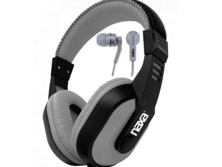 Naxa DJZ ULTRA PLUS Headphones and Earphones Combo- Gray Discount