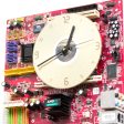 Wall Clock made of red computer motherboard For Cheap