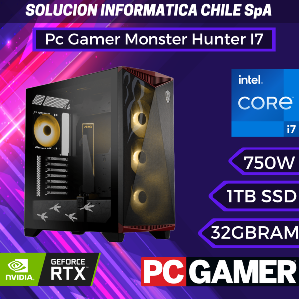 Pc Gamer Monster Hunter I7: Intel Core I7 14700KF, 32GB DDR5, SSD 1TB M.2 NVMe PCIe 4.0, RTX 4060 Ti Cheap