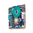 Geeky Wall Clock made of a black   dark brown circuit board with a blue clock face Online Sale