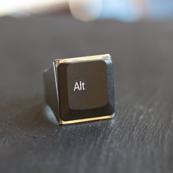 Alt ring, unique men s ring with alt keyboard button For Sale