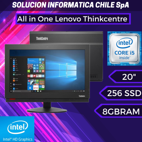 All in One Lenovo Thinkcentre M700z (Pantalla LED 20″, Intel Core i5 de 6° Gen, 8gb DDR4, 256gb SSD) Seminuevo Online