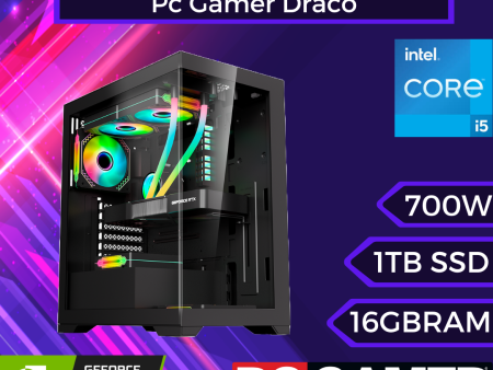 Pc Gamer Draco: Intel Core i5-13400F, SSD M.2 1TB, RAM 16GB, RTX 4060 ti, Wifi on Sale