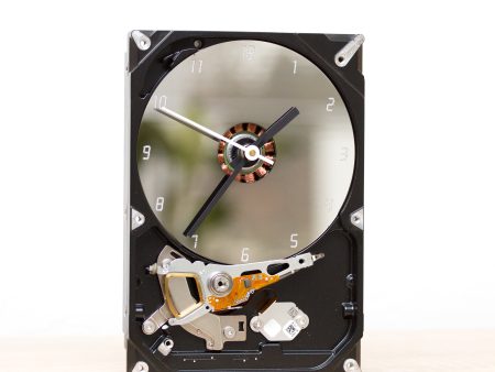 Desk clock made of recycled HDD drive Cheap