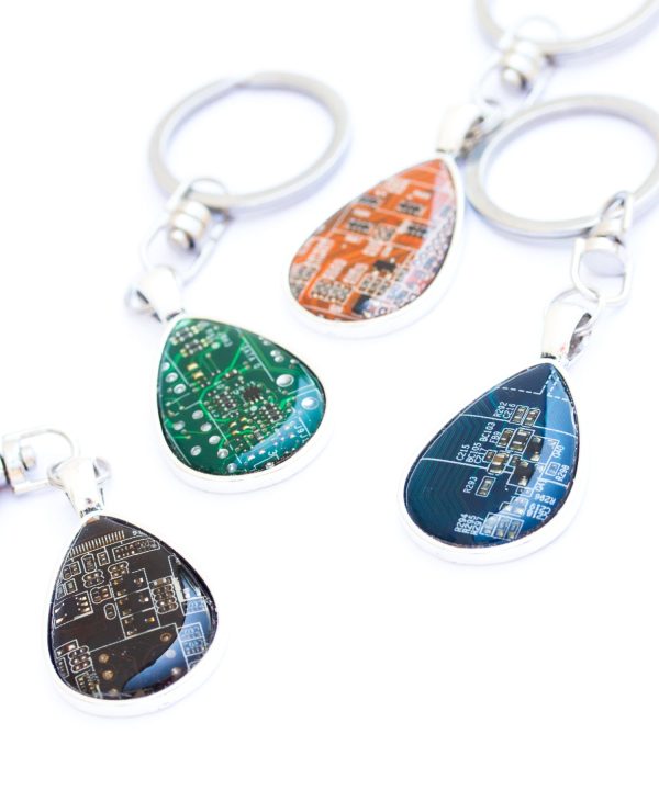 Unique circuit board keychain, drop shaped Online