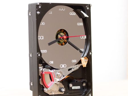 Desk clock made of recycled HDD drive on Sale