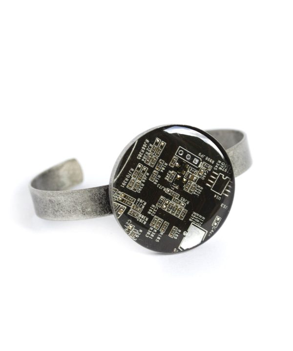 Cuff bracelet with circuit board piece Cheap