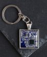 Square keychain, resin Fashion