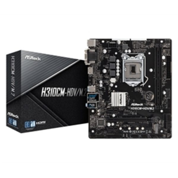 ASRock Motherboard H310CM-HDV M.2 H310 S1151 DDR4 max.64GB PCIE Micro ATX W10 Retail Online now