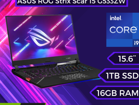 ASUS ROG Strix Scar 15|Laptop gamer|Pantalla IPS QHD de 15.6 , 240Hz|NVIDIA GeForce RTX 3070 Ti|Intel Core i9 12900H|DDR5 de 16 GB|SSD de 1 TB|Teclado RGB por tecla|Windows 11 Home|G533ZW-AS94Q|Negro Fashion