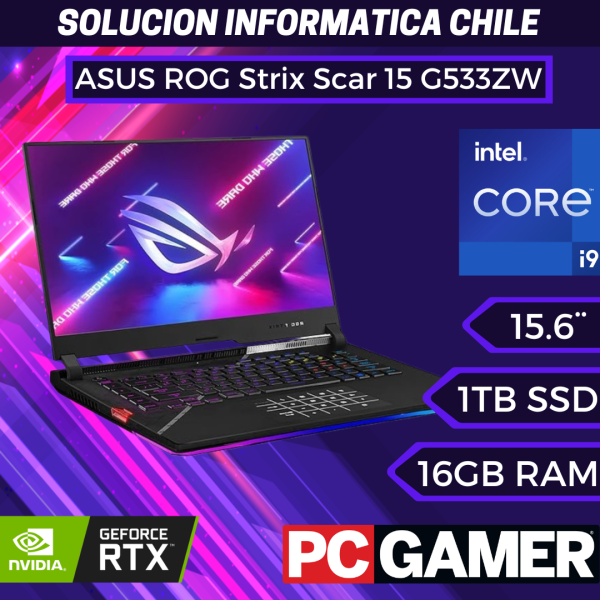 ASUS ROG Strix Scar 15|Laptop gamer|Pantalla IPS QHD de 15.6 , 240Hz|NVIDIA GeForce RTX 3070 Ti|Intel Core i9 12900H|DDR5 de 16 GB|SSD de 1 TB|Teclado RGB por tecla|Windows 11 Home|G533ZW-AS94Q|Negro Fashion