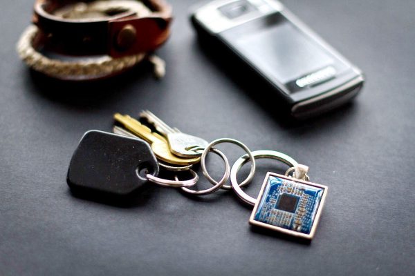 Square keychain, resin Fashion