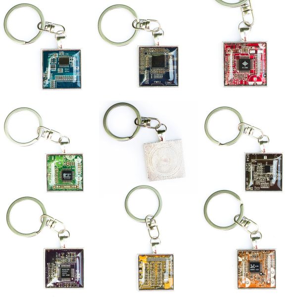 Square keychain, resin Fashion