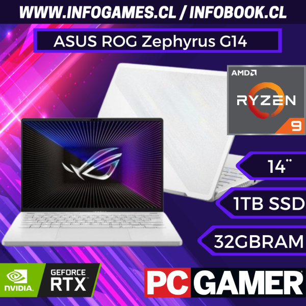 ASUS ROG Zephyrus G14 Ryzen 9 8945HS de 8 núcleos, 32 GB LPDDR5X 6400 MHz RAM, 1 TB PCIe SSD, GeForce RTX 4070, 14.0 pulgadas, 120 Hz, 2.8K (2880 x 1800) Online Hot Sale