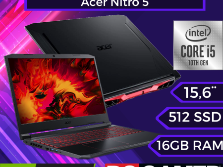 Acer Nitro 5 - Intel Core i5-9300H, 16 GB de RAM, disco duro de 1 TB + SSD de 128 GB, 15,6  Fashion