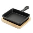 Gibson Home Campton 5.3 Inch Mini Square Cast Iron Frying Pan with Wooden Base Discount