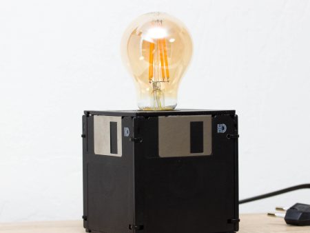 Table lamp made with recycled floppy disks Fashion