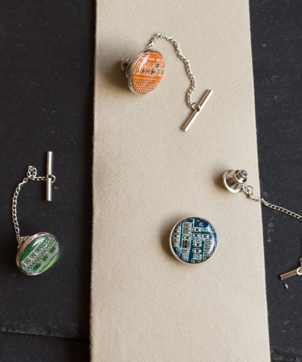 Circuit board tie pin with a chain Sale