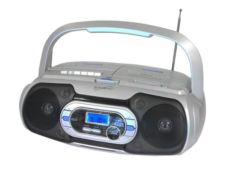 Supersonic Bluetooth Compatible Portable Audio System in Silver Sale