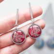 Stud earrings with 15mm round circuit board pendants, steel wires Supply