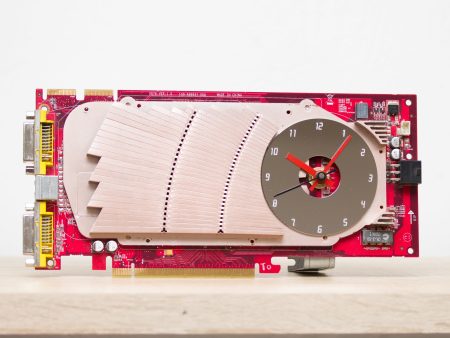 Desk clock for miner - Recycled red graphics card Sale