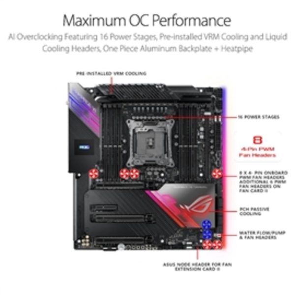 ASUS Motherboard ROG RAMPAGE VI EXTRME ENC S2066 X299 Max256GB PCI Express Extended ATX Retail Online Hot Sale