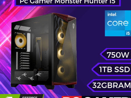 Pc Gamer Monster Hunter I5: Intel Core I5 14600KF, 32GB DDR5, SSD 1TB M.2 NVMe PCIe 4.0, RTX 4060 Ti Cheap