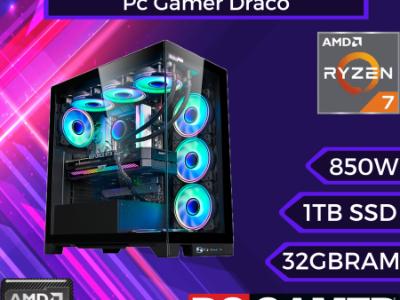 Pc Gamer Draco: Ryzen 7 7700, SSD M.2 1TB, RAM 32GB, RX 7800 XT, Wifi For Cheap