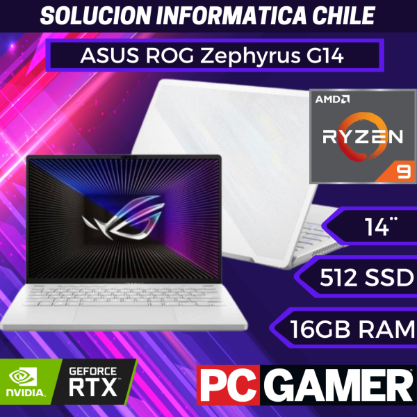 ASUS ROG Zephyrus G14 – 14″ 165Hz – Ryzen 9 7940HS – RTX 4060 – 16 GB DDR5 RAM – 512 GB PCIe SSD – Windows 11 Home – TECLADO USA FACTURA IVA INCLUIDO on Sale