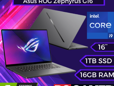 Asus ROG Zephyrus G16 GU605 Intel Core Ultra 9 185H 16 Núcleos NVIDIA GeForce RTX 4070 8GB 16  WQXGA 240Hz 16GB RAM 1TB GU605MI-QR044W BLACK Online Hot Sale