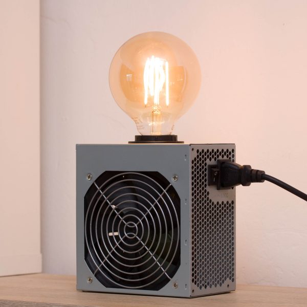 Table lamp made with recycled computer power supply unit Supply