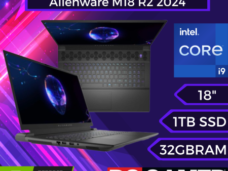 Alienware m18 R2 GAMING   Intel Core i9   1TB SSD   32GB Ram   NVIDIA® RTX 4080   18″ QHD on Sale