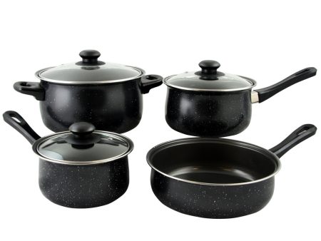 Gibson Home Casselman 7 piece Cookware Set in Black with Bakelite Handle Fashion