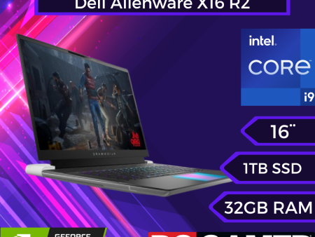 Alienware Laptop para juegos X16 R2 - Pantalla QHD+ 240Hz de 3ms de 16 pulgadas, Intel Core Ultra 9-185H, 32GB LPDDR5X RAM, 1TB SSD, NVIDIA GeForce RTX 4080 12GB GDDR6, Windows 11 Home Cheap