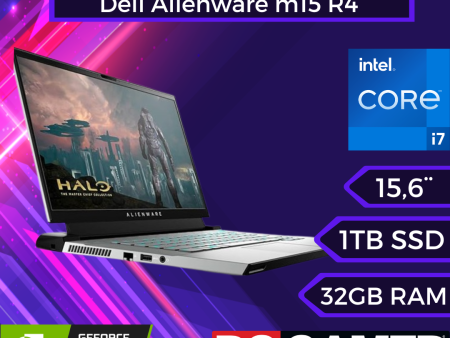 Alienware m15 R4 RTX 3070 portátil para juegos Full HD (FHD), 15.6 pulgadas - Intel Core i7-10870H, 32GB DDR4 RAM, 1TB SSD, NVIDIA GeForce RTX 3070 8GB GDDR6, Windows 10 Home - Luz lunar Fashion