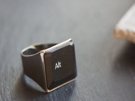 Alt ring, unique men s ring with alt keyboard button For Sale