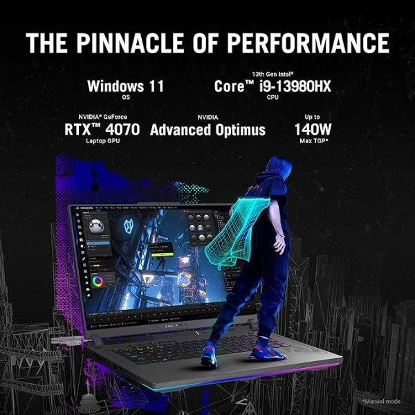 ASUS ROG Strix G16 (2023) Laptop para juegos, 16  16:10 FHD 165Hz, GeForce RTX 4070, Intel Core i9-13980HX, 16GB DDR5, 1TB PCIe SSD, Wi-Fi 6E, Windows 11, G614JI-AS94, Eclipse Gray Supply