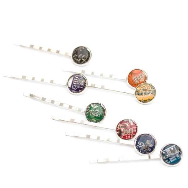 Hair pin, 2 pcs, 12 mm, silver toned, resin Cheap