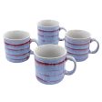 Meritage Blurry II 4 Piece 19 Ounce Round Stoneware Mug Set in Red Sale