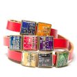 Wrap bracelet - black, brown or red leather, 5 or 8 circuit board beads, customizable Cheap