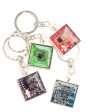 Square keychain, resin Fashion