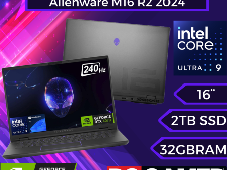 Alienware M16 R2 2024 16 pulgadas WQXGA 240Hz Intel Ultra 9 185H 32GB DDR5 2TB M.2 NVMe  Teclado retroiluminado RGB por tecla Thunderbolt 4  Windows 10 Home Online now