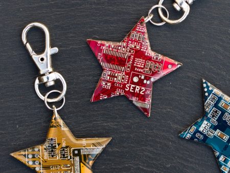 Circuit board star keychain Online now